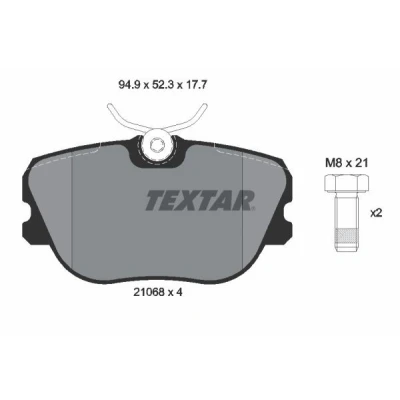 Imagen de TEXTAR 2106804 Juego de pastillas freno no preparado para indicador desgaste con tornillos pinza SAAB: 900 I Combi Coupe, Cabrio