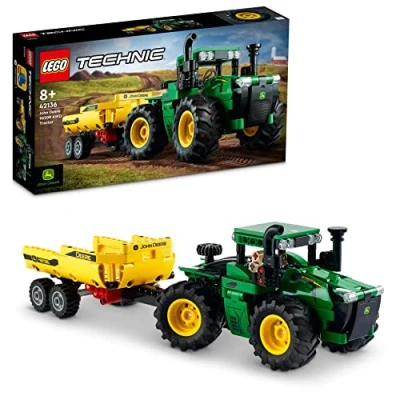 Imagen de LEGO Technic, John Deere 9620R 4WD Tractor de Juguete con Remolque Basculante, Juegos Granja Estilo Clásico, Regalo para Niños y Niñas 8 Años o Más, Maqueta Vehículo Coleccionable 42136