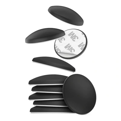 Imagen de virea 10 x Topes de puerta 40 8 mm Negro pared autoadhesivos pomo elásticos para proteger paredes y muebles manillas