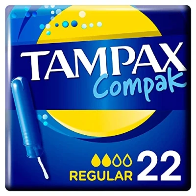 Imagen de Tampax Compak Regular, 22 Unidades, Tampones con Aplicador, Comodidad, Protección y Discreción