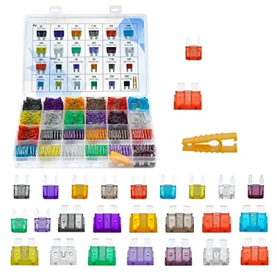 Imagen de AHL 120pcs Mini Fusibles Coche 11 Especificaciones(2A 3A 5A 7.5A 10A 15A 20A 25A 30A 35A 40A)+ 130pcs estándar 13 40A 45A 50A),Con clip