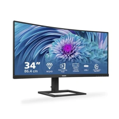 Imagen de Monitor Philips 346E2CUAE/00, 34 &quot;, QHD, 1 ms, 100 Hz, x1 DisplayPort, HDMI, USB C, Negro