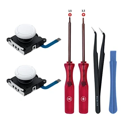 Imagen de Tolesum Switch Joystick Reemplazo 3D Analog Joycon para NS Switch/Switch OLED Joycon/Switch Lite con Kit de Herramientas Reparación Blanco