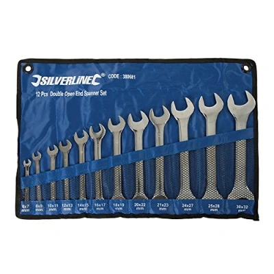 Imagen de Silverline Tools 380681 Juego de llaves planas fijas, 12 pzas (6 32 mm)