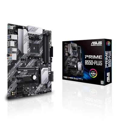 Imagen de ASUS PRIME B550 PLUS Placa base ATX AMD AM4 con disipación VRM MOS, PCIe 4.0, doble M.2, 1 GB LAN, HDMI/DP, SATA 6 Gbps, USB 3.2 Gen 2 Type A y C