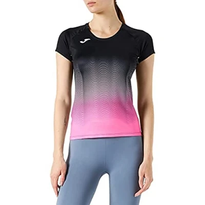 Imagen de Joma Elite VII Camiseta Running, Mujer, Negro Rosa flúor, XL