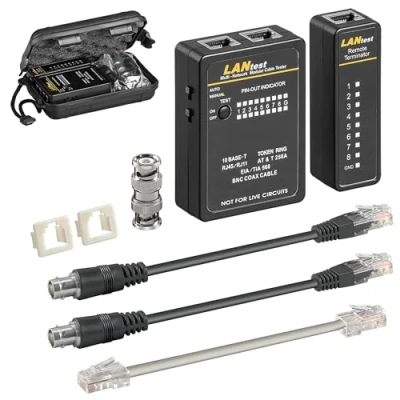 Imagen de Goobay Tester Professionale RJ45 e BNC I CT PRO LAN Probador de cable red