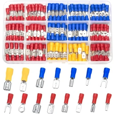 Imagen de Vwoqiy 280 Piezas Terminales Eléctricos, Conectores de Cable Aislados Eléctricamente, Macho/Hembra Crimp Terminal Pala y Horquilla(tricolor 280)