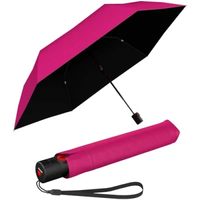 Imagen de Knirps Paraguas de bolsillo Ultra U.200 Medium Duomatic encendido automático resistente a las tormentas al viento, rosa amor, 95 cm
