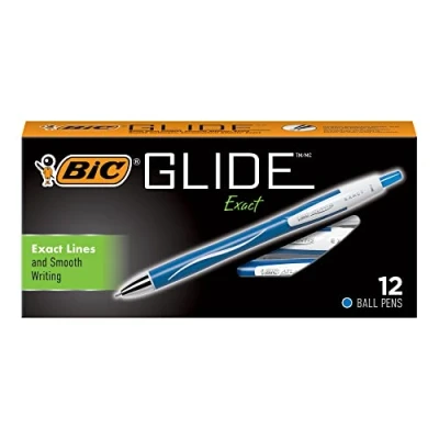 Imagen de BIC Atlantis Exact Retractable Ball Pen, Fine Point (0.7 mm), Blue, 12 Count by
