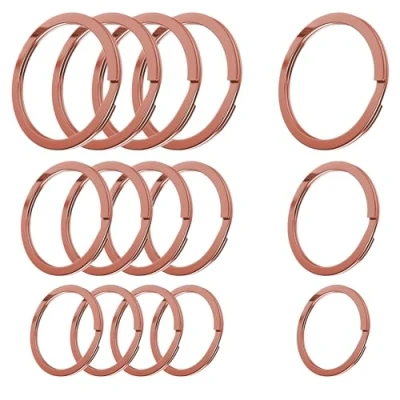 Imagen de Cerbery Juego de Llaveros Acero Endurecido 5 x 30 mm, 25 20 mm Llavero Anillo (Oro)