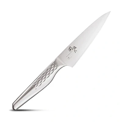 Imagen de KAI Seki Magoroku Shoso Cuchillo multiusos pequeño con hoja de 12,0 cm acero inoxidable 5CR15MoV 56 HRC Afilado convexo Mango 18 8 patrón rombos universal