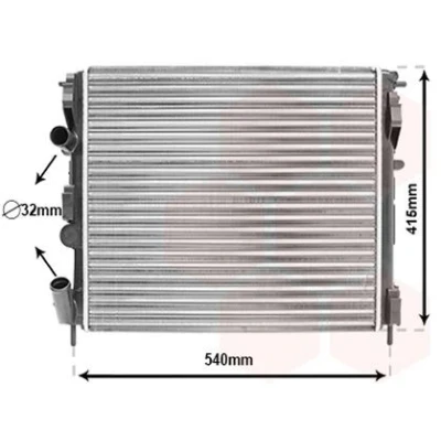 Imagen de VAN WEZEL 43002270 Radiador, refrigeración del motor Aluminio 480 415 30 Aletas unidas mecánicamente RENAULT: CLIO 2, Kangoo I