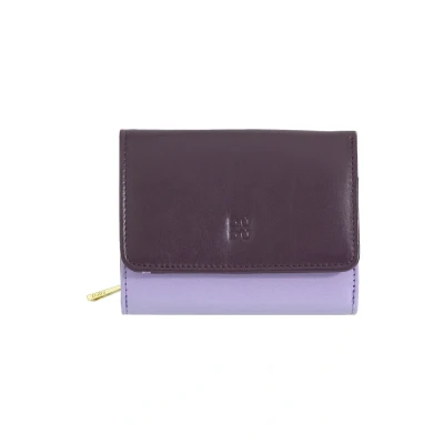 Imagen de DUDU Cartera Mujer pequeña RFID en Piel Multicolor Colorful Deep Purple