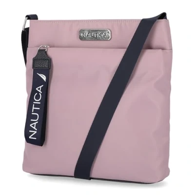 Imagen de Nautica Diver Nylon Small Womens Crossbody Bag Purse With Adjustable Shoulder Strap Strap, Rosa morada, Einheitsgröße