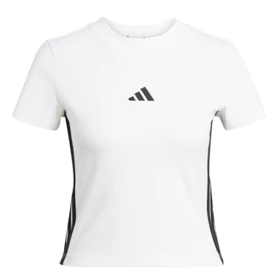 Imagen de adidas Sportswear Essentials 3 Stripes SLIM Camiseta básica, Mujer, Talla: XS, White/black