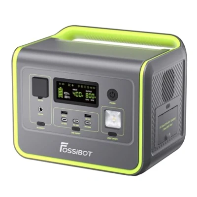 Imagen de FOSSiBOT F800 Estacion de Energia Portatil y Generador Solar Portatil, 512Wh LiFePO4 Batería, Salida 800W CA (1600W pico), Recargable al 100% en 1,2 Horas, Adecuado para Caravaning Viajes.