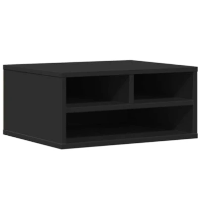 Imagen de vidaXL Soporte de Impresora Madera ingeniería Negro 49x40x22,5 cm, Mesa Impresora, computadora, con Almacenamiento