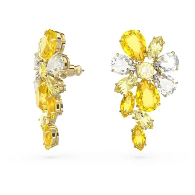 Imagen de Swarovski Pendientes Gema para mujer, con Cristales Amarillo, Baño Tono Oro, Colección de