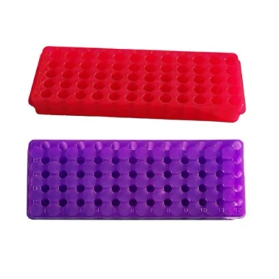 Imagen de MUHWA 2 piezas 1,5 ml tubo rack 0,5 microtubo 60 pozos titular suministros de laboratorio colores surtidos púrpura, rojo