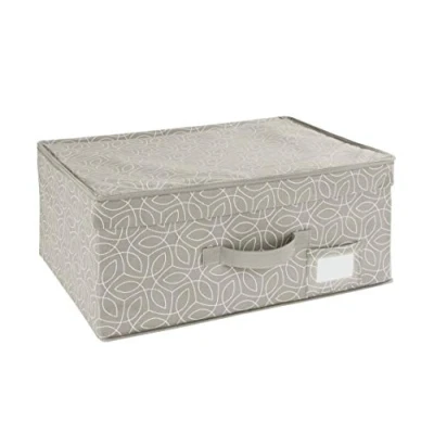 Imagen de WENKO Cajon pongotodo Balance Cesta de almacenaje con tapa Taupe