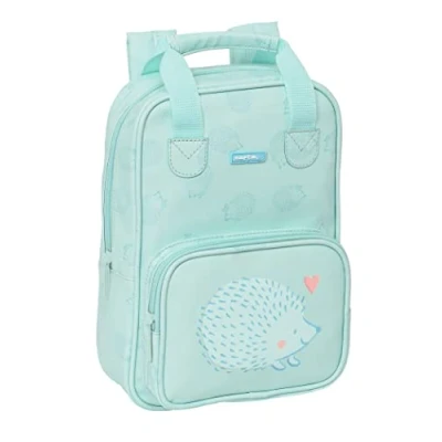 Imagen de SAFTA Preescolar Erizo Mochila Infantil, con Asas, Fácil Limpieza, Ideal para Niños de Diferentes Edades, Cómoda y Versátil, Calidad Resistencia, 20x8x28 cm, Color Azul turquesa
