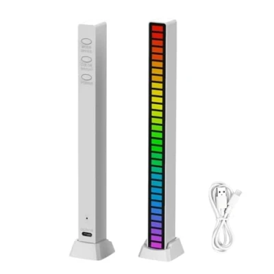 Imagen de MAGIC SELECT Barra de Luz ritmo Musical, Luces LED RGB Multicolor, Lámpara Ambiente Tira 32 con 18 modos color, Para Habitación Gaming, PC, TV, Coche