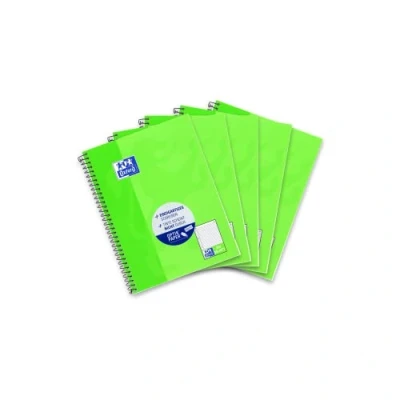 Imagen de Hamelin 384508027 Oxford Lote de cuadernos (5 unidades, A5, con espiral, lineado 9 mm, 80 páginas, 90 g/m², verde)