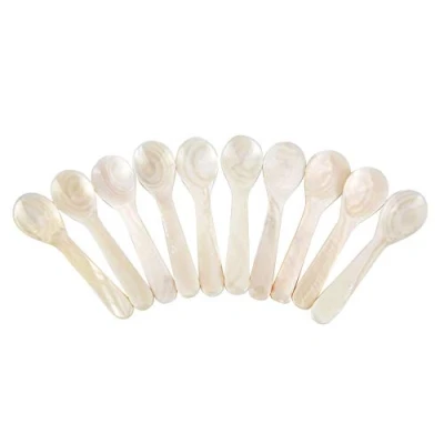 Imagen de DUEBEL 10 Cucharas para Caviar (Blanco, 8cm x 2.3cm)