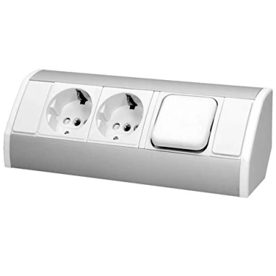 Imagen de ORNO GM 9002 2 Enchufes Cocina Montaje En Superficie con interruttore e dispositivo di sicurezza per bambini de 45 3680W (blanco)