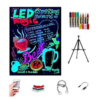 Imagen de Pizarra LED luminosa 60x80cm, RGB, acrílica + TRÍPODE PACK 8 ROTULADORES, ENTREGA 1 3 DÍAS