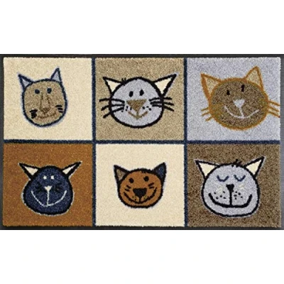 Imagen de Wash&amp;Dry Miau Felpudo, Poliamida, Multicolor, 50x75cm