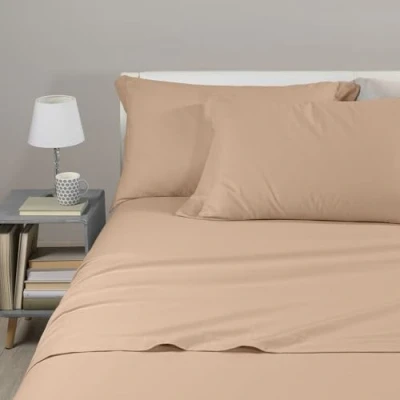 Imagen de Caleffi Juego de sábanas Franela Color Liso, con cordón, para Cama Matrimonio