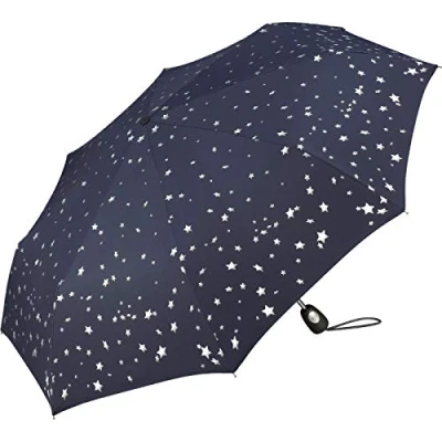 Imagen de Pierre Gardin Easymatic Light Etoile Metallique Paraguas plegable, plateado, 101 cm