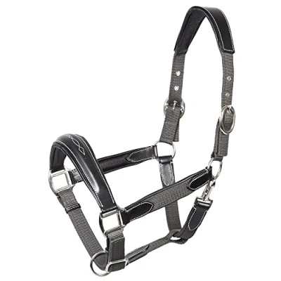 Imagen de PFIFF 102810 Caline Cabestro con apliques de piel, color gris oscuro y negro