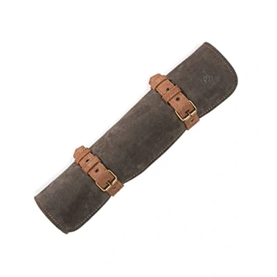 Imagen de Angus Stoke bolsa enrollable para cuchillos de piel auténtica búfalo, almacenamiento hecha a mano chef, 7 ranuras, Sean (verde oliva/marrón)