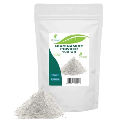 Imagen de Polvo de niacinamida 100 g (vitamina B3, nicotinamida, vitamina PP): adecuado para una amplia gama aplicaciones cosméticas en el cuidado la piel y cabello
