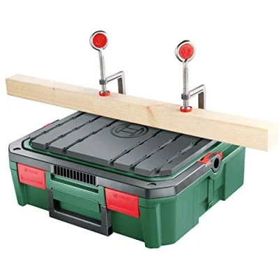 Imagen de Bosch Caja de herramientas SystemBox con Banco trabajo integrado (tamaño S, accesorios para sierras calar PST 700, en caja)