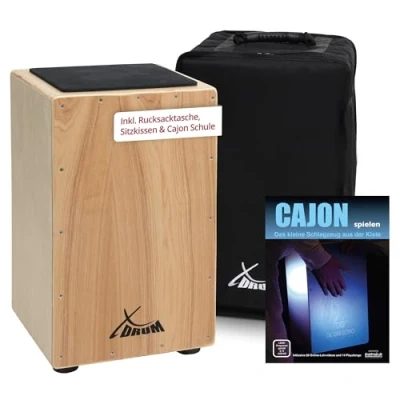 Imagen de XDrum Cajón Primero en madera natural con funda y manual