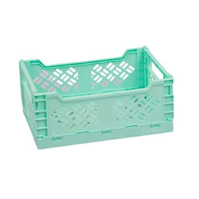Imagen de Craftelier Caja para Organización y Almacenamiento de Materiales Manualidades Diseño Plegable Apilable Tamaño Grande Medidas Abierta 24,5 x 18 10,8 cm Color Turquesa