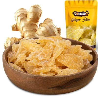 Imagen de Jengibre Confitado en Trozos 1kg Fruta Seca Deshidratada Rodajas de Glaseadas Láminas Desecadas Azucaradas Snack Dulce IDEAL para recetas Vegetarianos y Veganos Dorimed