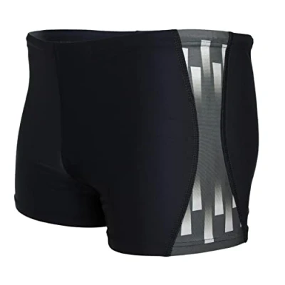 Imagen de Aquarti Bañador con Rayas en los Laterales para Hombre, Negro/Verde, 7XL