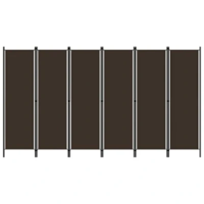 Imagen de vidaXL Biombo Divisor de 6 Paneles Pie Plegable Separador Habitación Dormitorio Estancia Decoración Partición Privacidad Marrón 300x180 cm