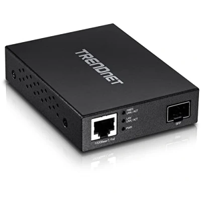 Imagen de TRENDnet Convertidor de Medios Fibra Gigabit PoE PD SFP, Alimentado por 100/1000Base T a diseño Compacto, TFC PGSFP