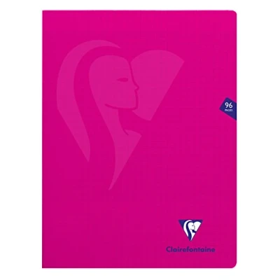 Imagen de Clairefontaine ES mimesys 24 x 32 cm (a cuadros Polypro libreta grapada con 48 hojas Color Rosa