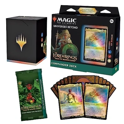 Imagen de Magic: the Gathering Lord of Rings: Tales Middle earth Commander Deck Riders Rohan (100 Card Deck, 2 Collector Booster Sample Pack + Accessories) (Versión en Inglés)