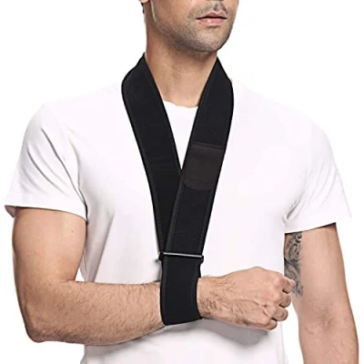 Imagen de supregear Cabestrillo de Brazo, Collar Ajustable y Puño Inmovilizador Soporte Cuello Ligero Hombro Médico Transpirable para Hombres Mujeres, Talla única Todos