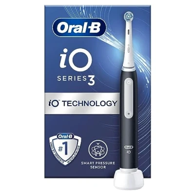 Imagen de Oral B iO3 Cepillos de dientes eléctricos, cepillo eléctrico para adultos con 1 cabezal dientes, 3 modos blanqueamiento enchufe británico 2 pines, color