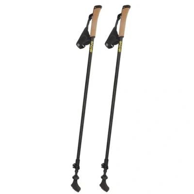 Imagen de AKTIVE Setx2 Bastones Extensibles Senderismo, Empuñadura Corcho, Punta metálica o Goma, Longitud Regulable 85 135 cm, Sistema de Cierre rápido, Correa Ajustable, Trekking Plegables (54183)