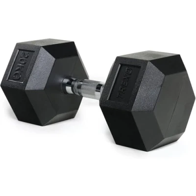 Imagen de TREXO Mancuernas Hexagonales de 20kg Duradera Hierro Fundido con Revestimiento Goma para Gym en Casa Mango Ergonómico Mancuerna Hex Estable y Versátil HXD200